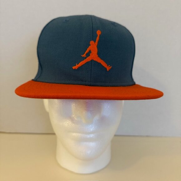 Jordan Jumpman Snapback Hat Gray Orange Bill Embroidered - Picture 1 of 7
